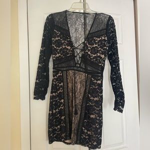 Express lace long sleeved dress